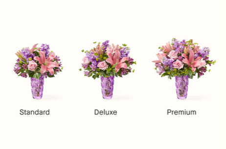Precious Petals Bouquet with Luxe Swirl Vase